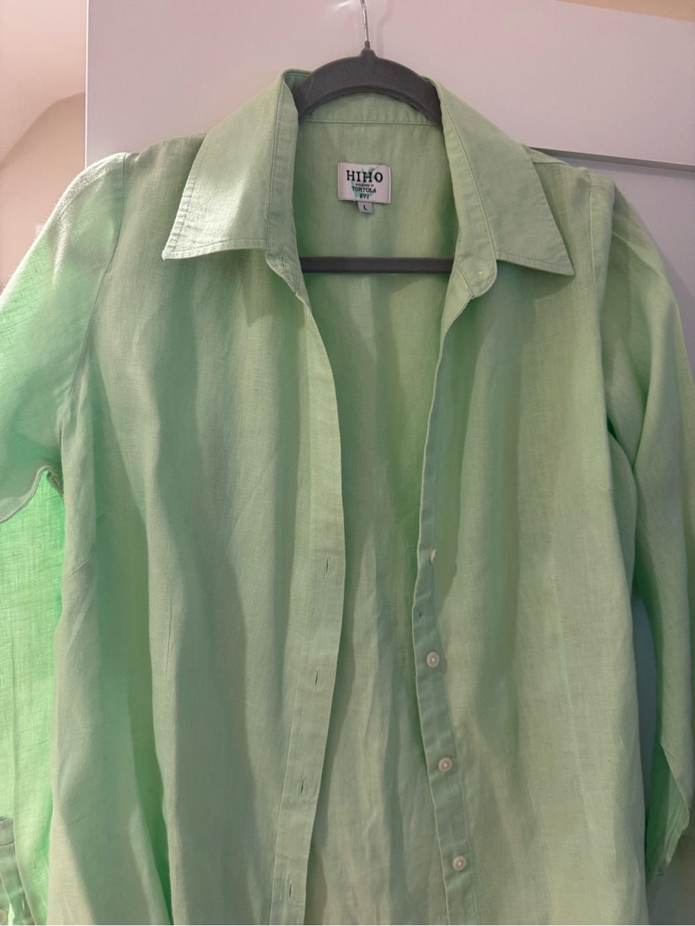 Hiho Women's Soft Mint Button-Down Shirt